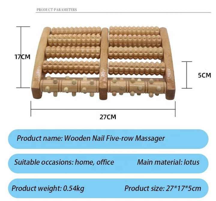 Wood blood circulation foot massager roller